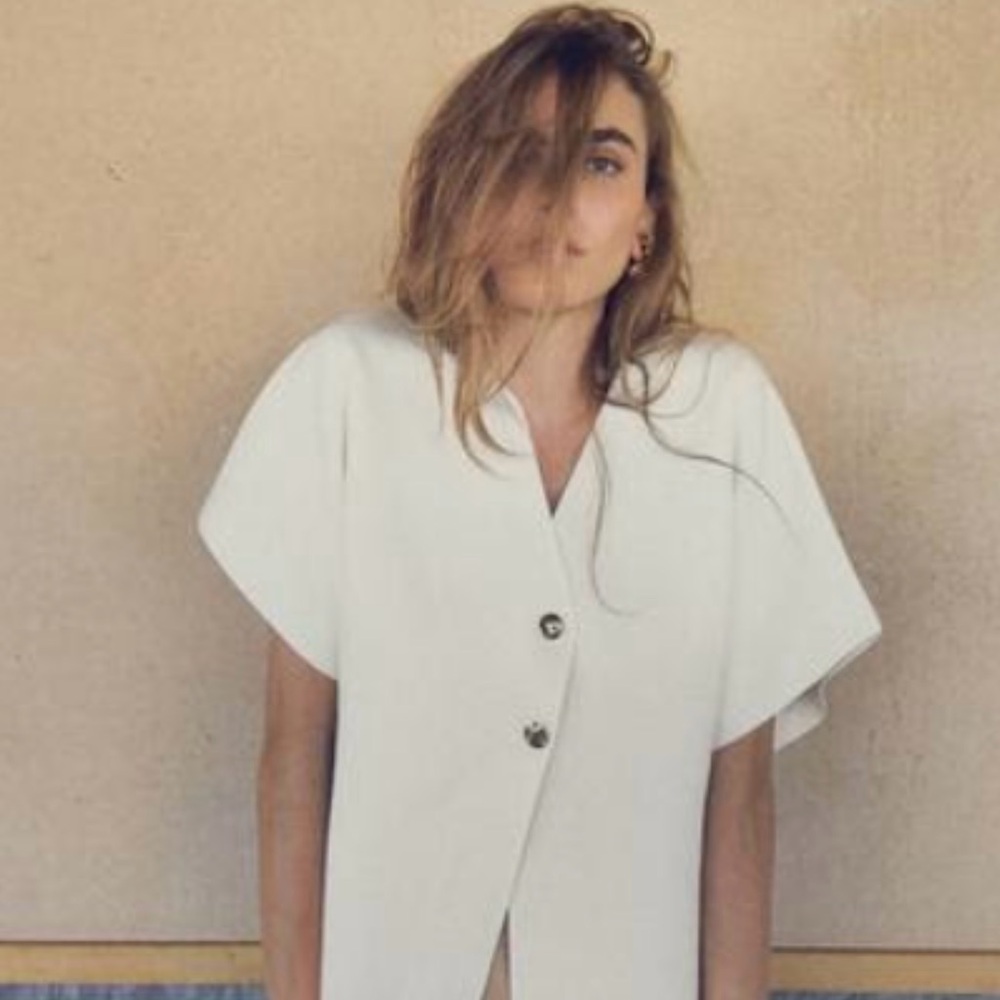 ZARA BASIC KNIT SHORT SLEEVE CARDIGAN
ECRU 0/4192/101/712/03